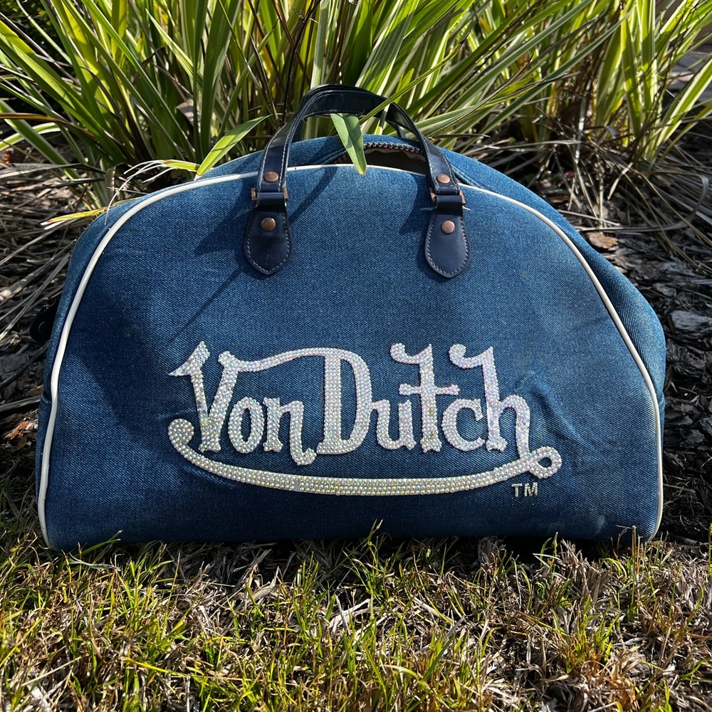 Von Dutch Navy Denim duffle bag